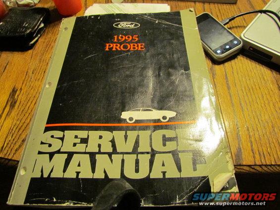 1995 Ford Probe service manual cover with a silhouette of the car