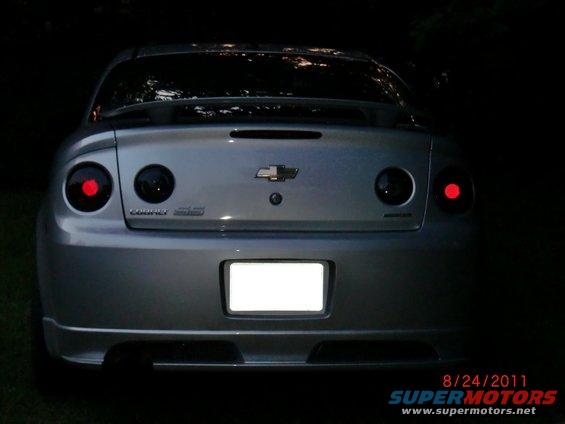 Silver 2009 Chevrolet Cobalt SS rear with custom taillights
