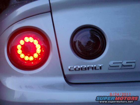 Rear of a Chevrolet Cobalt SS, showing the taillight and 'Cobalt SS' badging