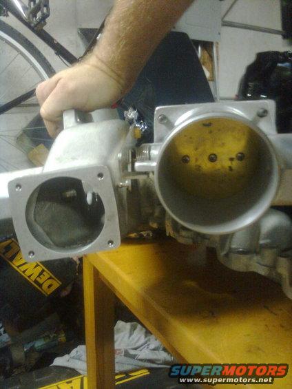 image0062.jpg This is the 85mm setup I want to use for the inlet on this.  And then, I run into problems.  It is low enough that it hits the fuel rail.  