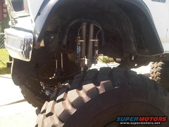 Off-road suspension with Fox shocks and large tires