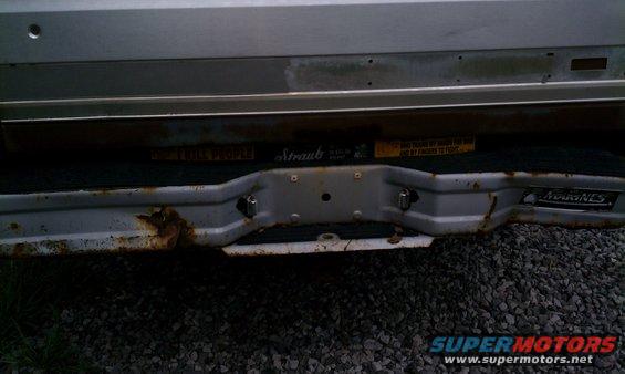 Original bumper and tailgate, bumper being replaced with chrome diamond plate bumper.