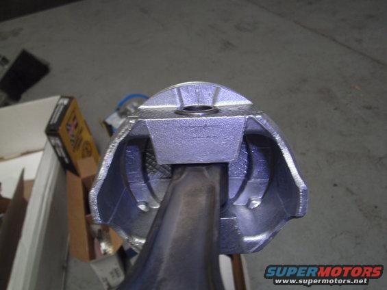 Close-up of a piston and connecting rod assembly