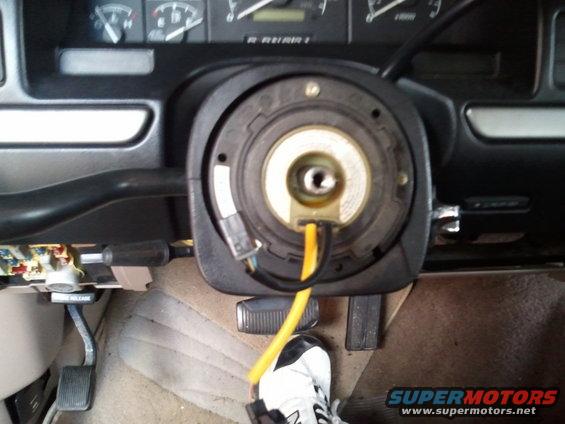 1994 Ford Bronco interior clock spring assembly with yellow wire