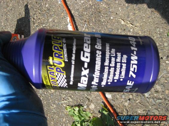 Bottle of Royal Purple Max-Gear 75W-140 synthetic oil