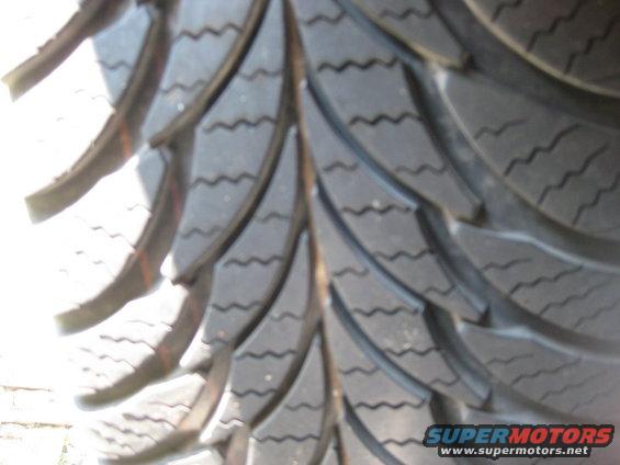 close-up of tire tread pattern