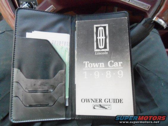Lincoln Town Car owner's guide from 1989 inside a black folder