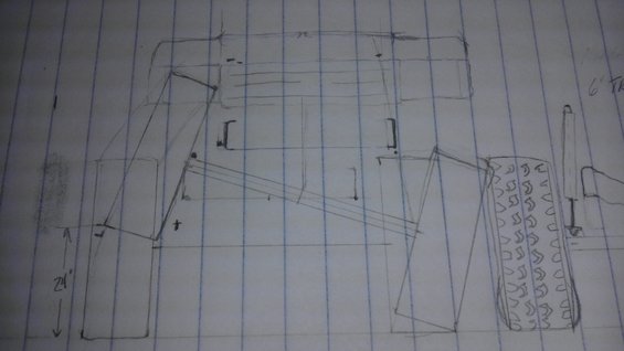 Diagram showing vehicle chassis dimensions and a tire