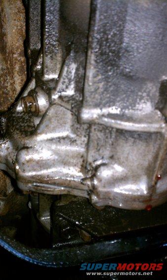 Transmission housing with fluid leak