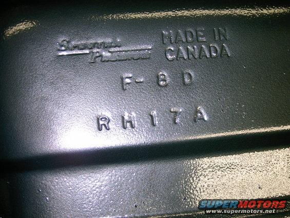 Embossed text on a dark metal part: 'Snap-on' logo, 'MADE IN CANADA', 'F-8D', 'RH17A'