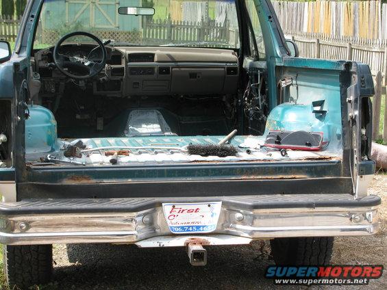 Tailgate and tail lights removed