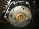1999 Tomos Targa - This is a close-up view of a rusty flywheel, likely from a motorcycle engine.