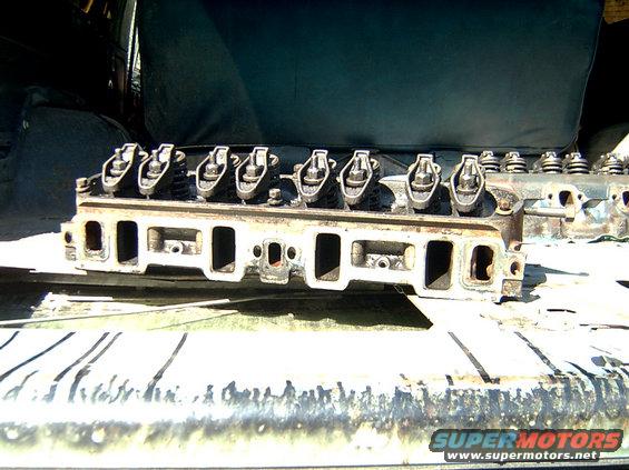 Engine cylinder head with rocker arms visible