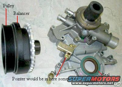 Engine parts including a pulley, balancer, and seal