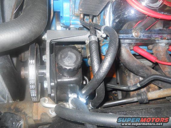 Power steering pump and hoses in engine bay