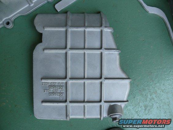 Aluminum oil pan with grid pattern and "GM 12574436" text