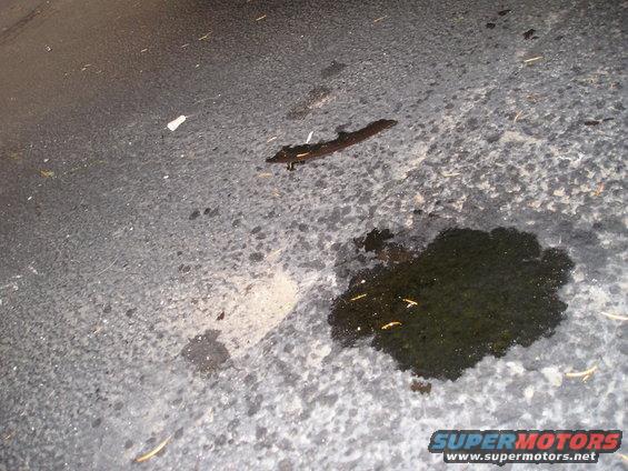 oil stain on asphalt with some debris