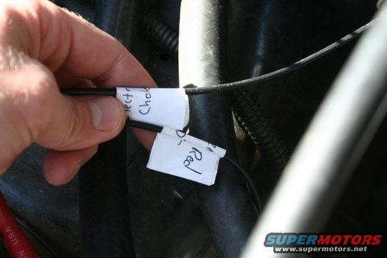 Wiring harness with labels 'electric Choke' and 'Red'