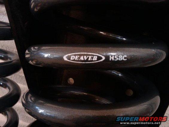 Close-up of a black Deaver H58C coil spring