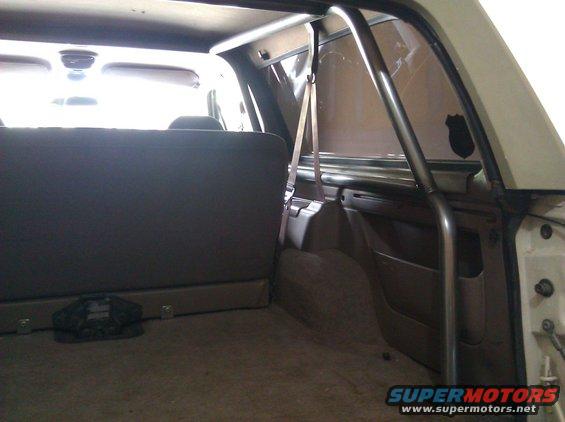 Interior view of a roll cage in a vehicle