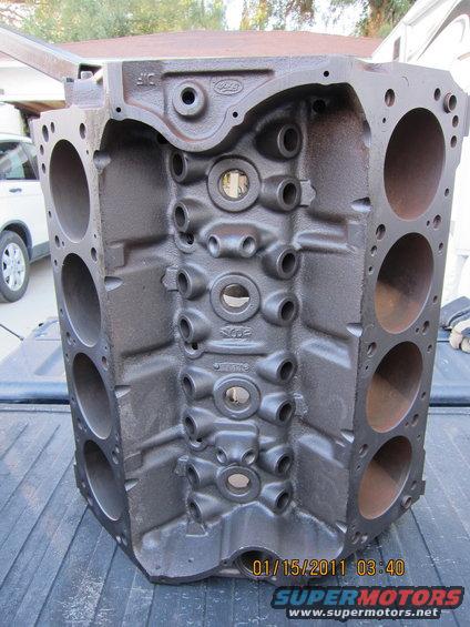 Ford V8 engine block with "DF" and "444" cast into it