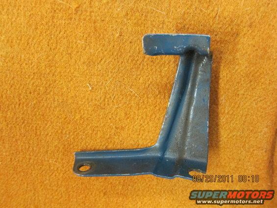 Blue painted metal bracket with two mounting holes