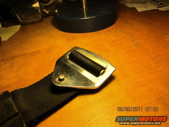 Seatbelt buckle with black strap