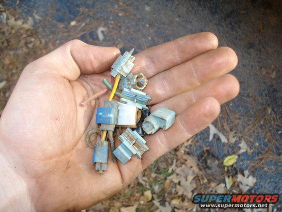 Hand holding assorted electrical connectors