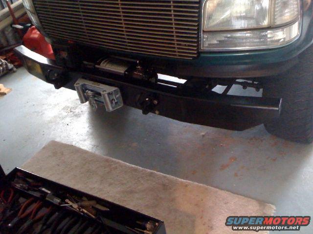 1996 Ford Bronco front bumper with a winch mounted