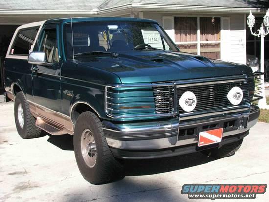 1996 Ford Bronco with aftermarket grille and Hella lights
