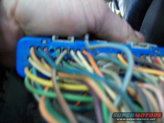 Blue electrical connector with colorful wires