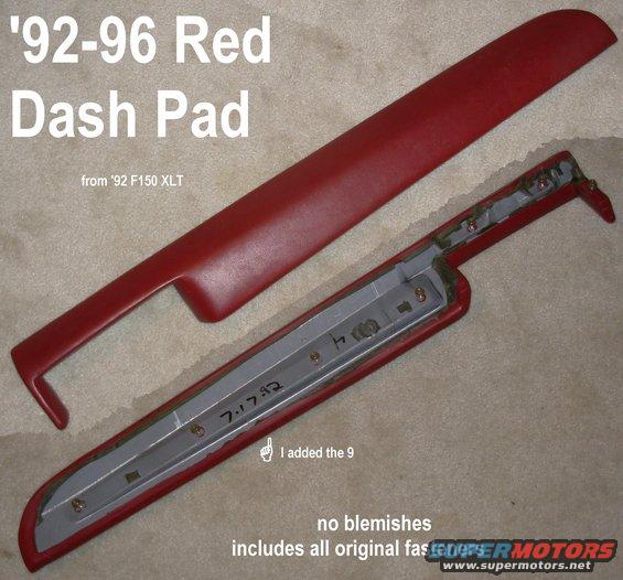 dashpad92red.jpg SOLD Red '92 Dash Pad