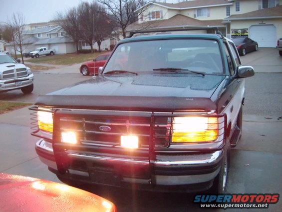 1996 Ford Bronco front view with grille guard and auxiliary lights