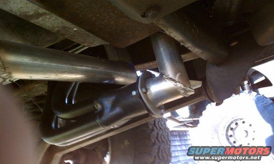 Exhaust system with custom headers and dual exhaust pipes