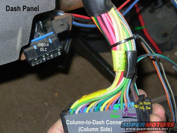 hlall2.jpg The wires on the column side of the connector don't match the diagram, OR the dash side.  But I'm not splicing into these anyway.

[url=http://www.supermotors.net/vehicles/registry/media/894366][img]http://www.supermotors.net/getfile/894366/thumbnail/headlightsall.jpg[/img][/url]