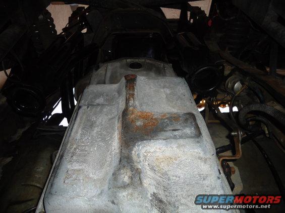 underbody fuel tank, possibly from a truck