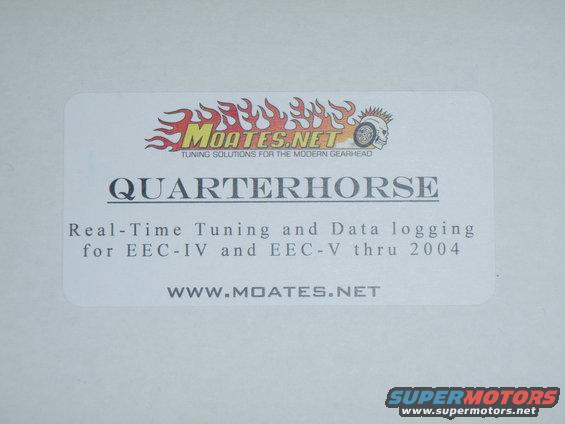 Sticker for Moates.net Quarterhorse, showing tuning solutions for EEC-IV and EEC-V thru 2004