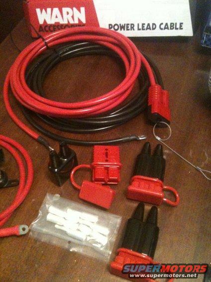 Warn Accessories power lead cable with red and black wires, and several red and black connectors
