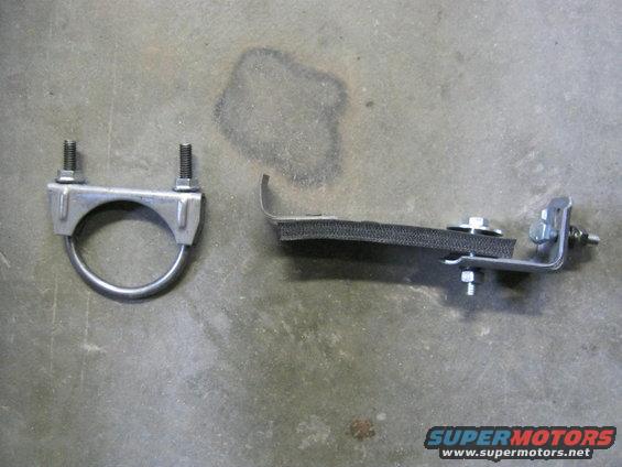 U-bolt exhaust hanger and a bracket with foam padding