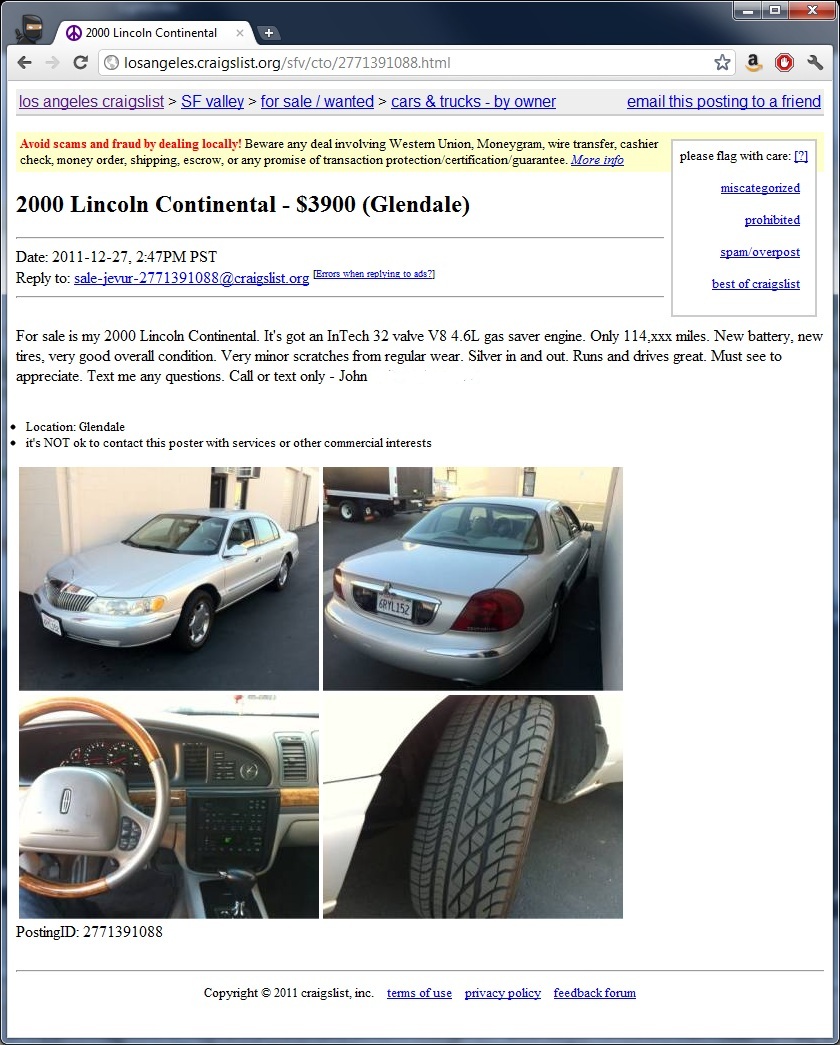 2000 Lincoln Continental