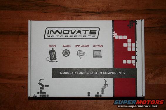 Box for Innovate Motorsports modular tuning system components, showing icons for meters, gauges, data loggers, and software