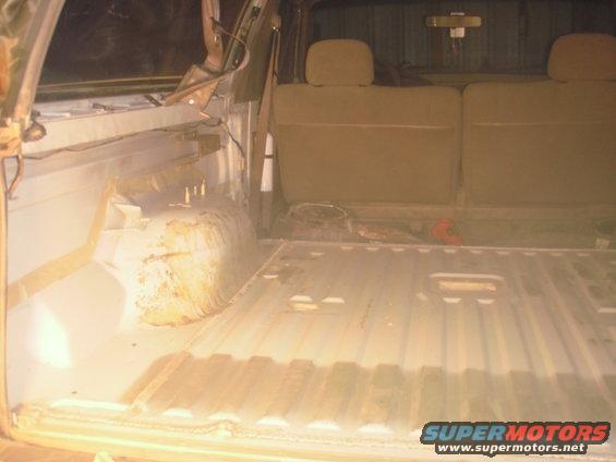 1993 Ford Bronco interior cargo area with seats folded down