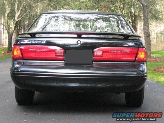 Black car rear with Thunderbird LX badge and Ford emblem