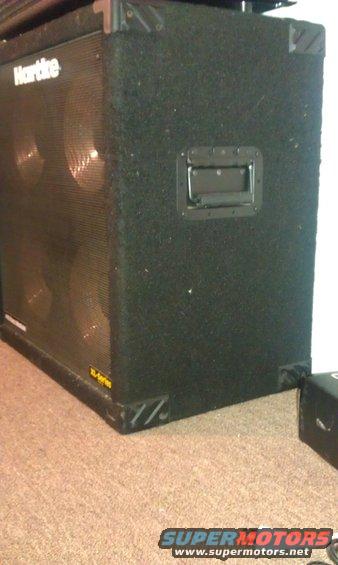 Black Hartke speaker cabinet with "XL Series" label