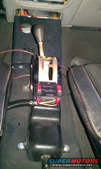 Aftermarket shifter console with a label reading 'SS651' and 'VEHICLE SIMULATOR'