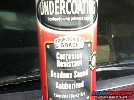 Can of Professional Grade Undercoating spray, showing "Corrosion Resistant" and "Deaden Sound" text