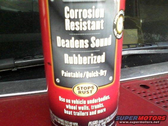 Can of corrosion resistant, sound deadening, rubberized undercoating spray