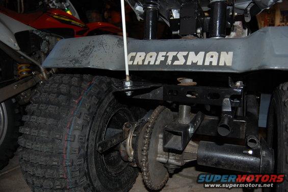 CRAFTSMAN riding mower rear axle with chain drive and large knobby tires