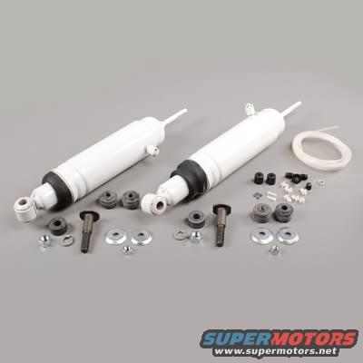 Two white shock absorbers and hardware kit