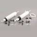 1983 Chrysler Fifth Avenue - This image shows a pair of white shock absorbers and a collection of associated hardware, likely for a vehicle repair.